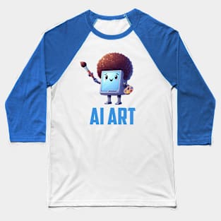 Cute AI Artist Robot Baseball T-Shirt